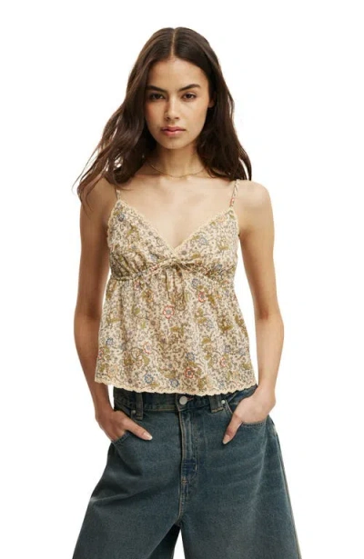 Cotton On Cotton Lace Cami In Brown