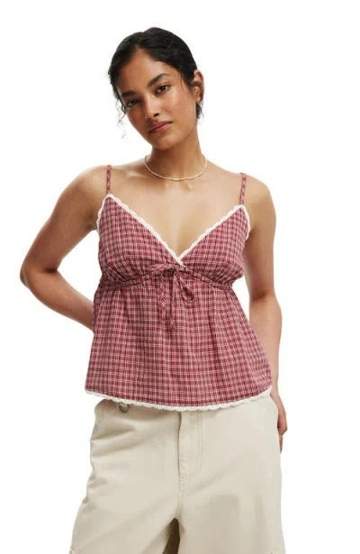 Cotton On Cotton Lace Cami In Pink