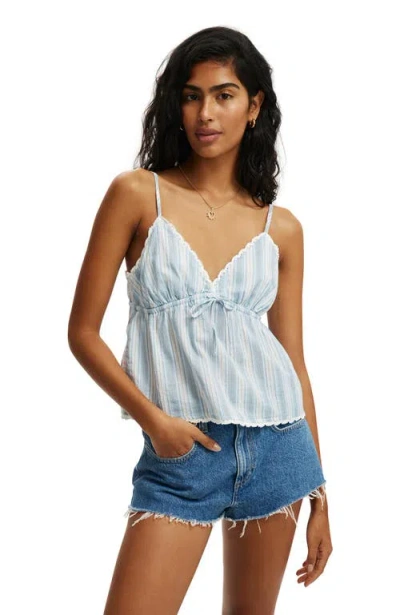 Cotton On Cotton Lace Cami In Blue