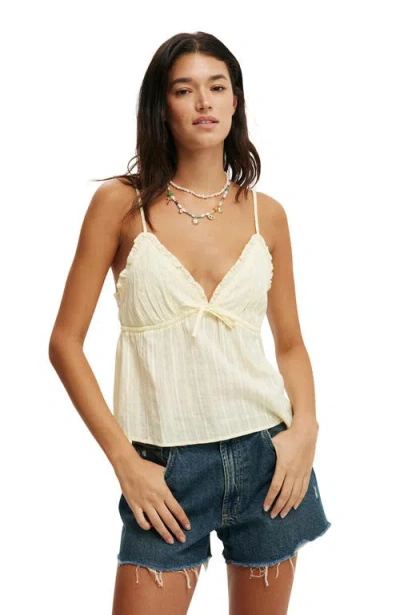 Cotton On Cotton Lace Cami In Textured Frill Lemon Icing
