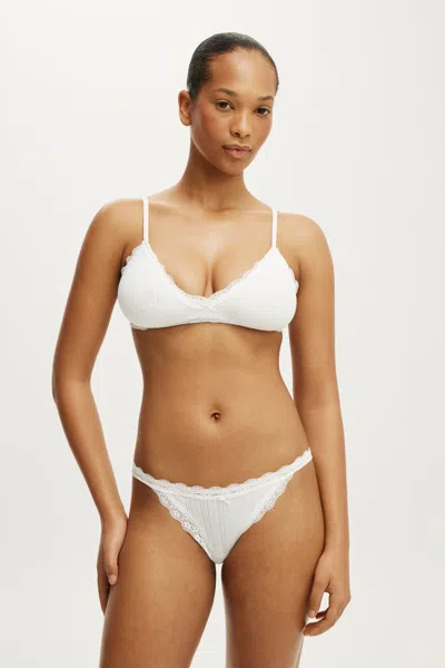 Cotton On Cotton Lace Triangle Padded Bralette In White
