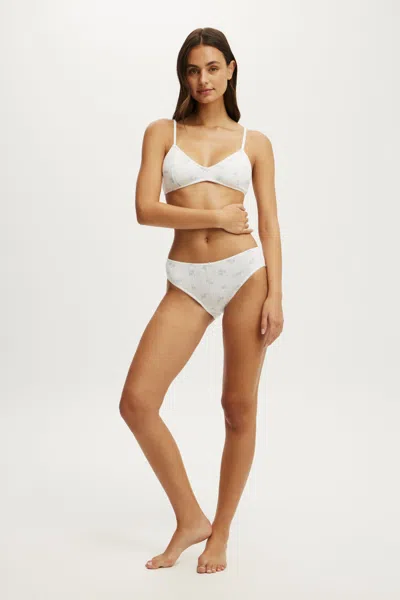Cotton On Cotton Pointelle Bikini Brief In Riley Floral White