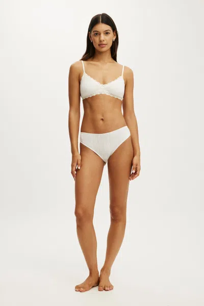 Cotton On Cotton Pointelle Cheeky Brief In Butterscotch Marle