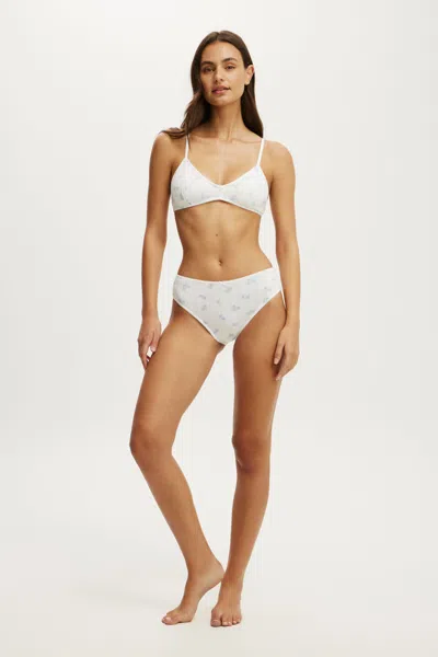 Cotton On Cotton Pointelle Cheeky Brief In Riley Floral White