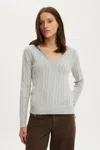 Cotton On Cotton V Neck Pullover In Gray