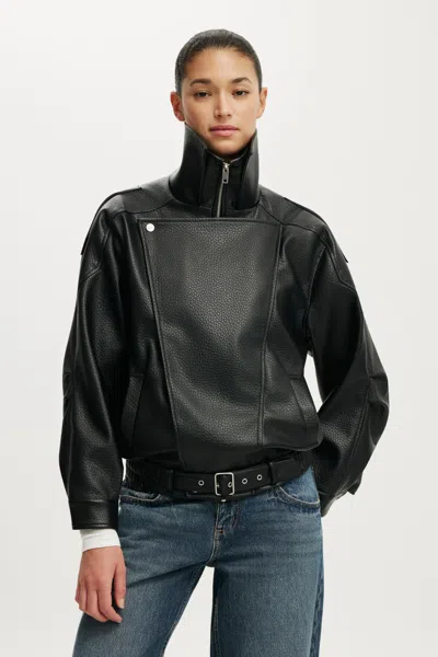 Cotton On Cove Biker Jacket In Black