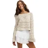 Cotton On Crochet Boatneck Pullover In Stone