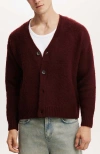 Cotton On Men's Cropped Cardigan Sweater In Mahogany