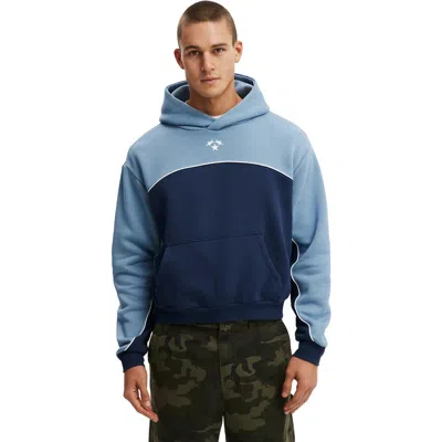 Cotton On Cropped Fit Graphic Panel Hoodie In Blue