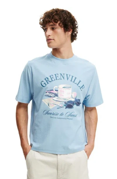 Cotton On Cropped Fit Graphic T-shirt In Blue