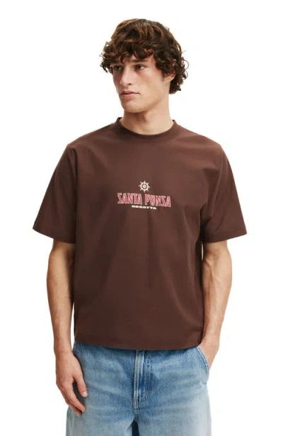 Cotton On Cropped Fit Graphic T-shirt In Brown