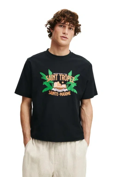 Cotton On Cropped Fit Graphic T-shirt In Black