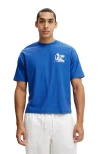 Cotton On Cropped Fit Graphic T-shirt In Blue
