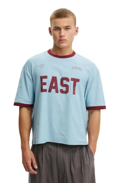 Cotton On Cropped Fit Graphic T-shirt In Blue