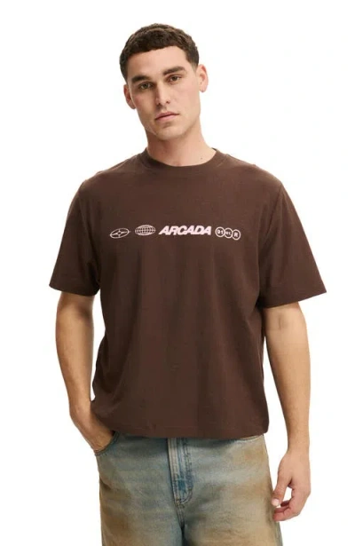 Cotton On Cropped Fit Graphic T-shirt In Brown