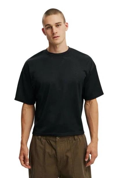 Cotton On Cropped Fit Mesh T-shirt In Black