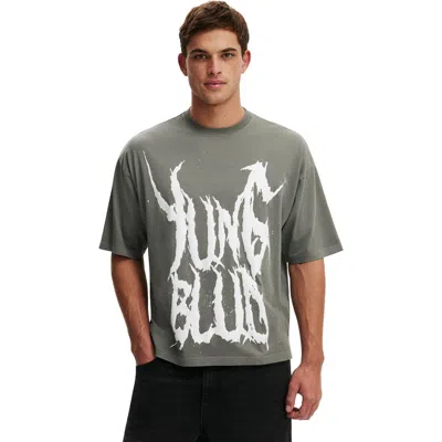 Cotton On Cropped Fit Music T-shirt In Gray