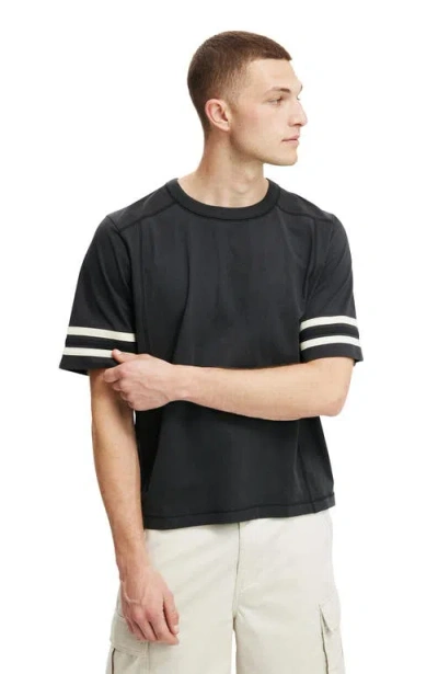 Cotton On Cropped Fit Panel T-shirt In Washed Black