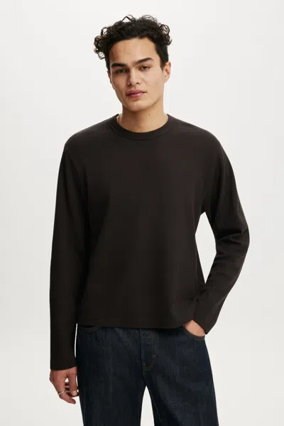Cotton On Cropped Fit Textured Long Sleeve In Brown