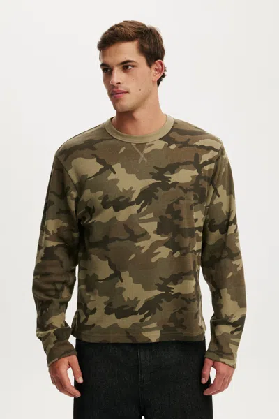 Cotton On Cropped Fit Textured Long Sleeve In Brown