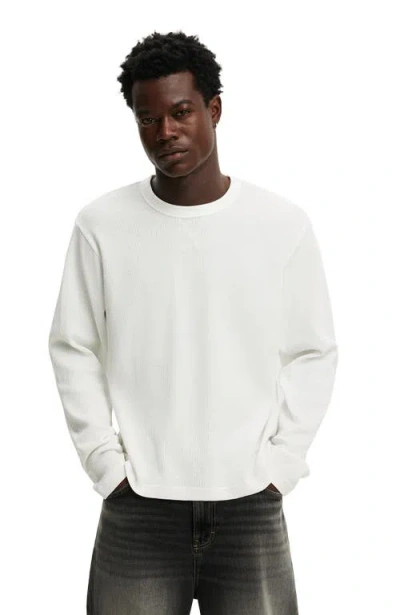 Cotton On Cropped Fit Textured Long Sleeve In Neutral