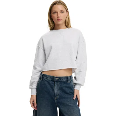 Cotton On Cropped Fleece Sweatshirt In White