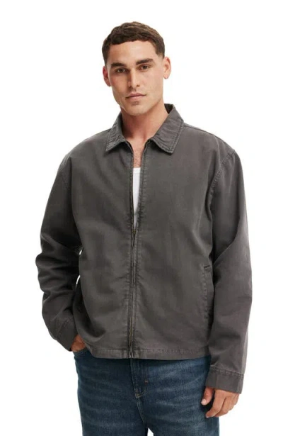 Cotton On Cropped Harrington Jacket In Gray