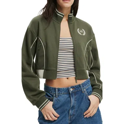 Cotton On Cropped Track Jacket In Black