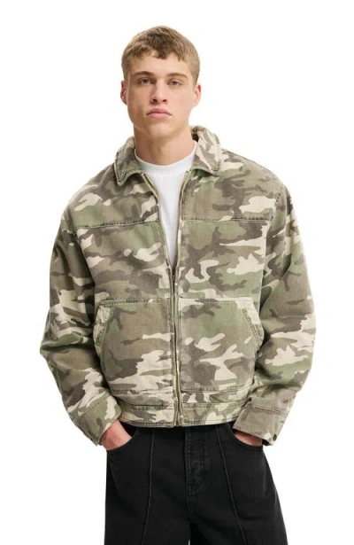 Cotton On Cropped Worker Jacket In Gray