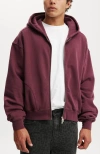 Cotton On Cropped Zip Up Hoodie In Burgundy