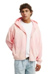Cotton On Cropped Zip Up Hoodie In Pink