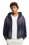 Cotton On Cropped Zip Up Hoodie In Dark Navy - Spray