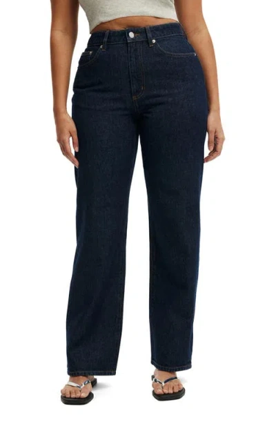 Cotton On Curvy 91 High Waist Straight Leg Jeans In Black