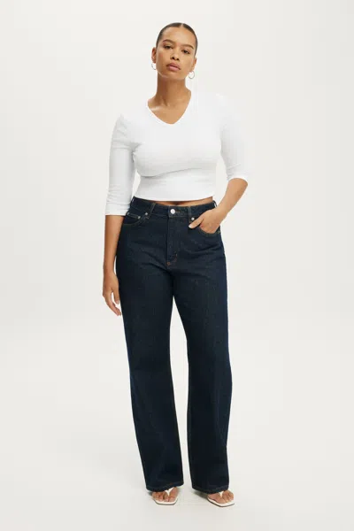 Cotton On Curvy 91 Straight Jean In Aries Blue
