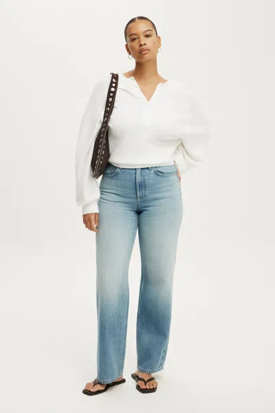 Cotton On Curvy 91 Straight Jean In Fairlight Blue
