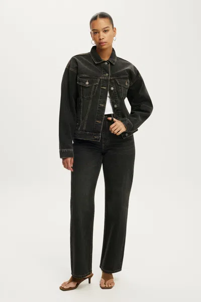 Cotton On Curvy 91 Straight Jean In Undone Black