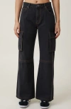 Cotton On Curvy Cargo Wide Jean In Smokey Black