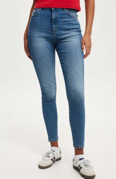 Cotton On Curvy High Stretch Skinny Jean In Freshwater Blue