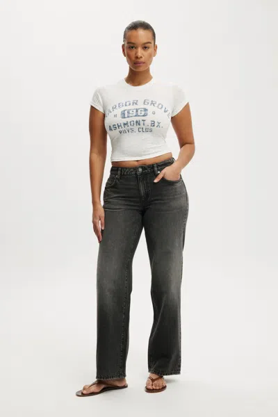 Cotton On Curvy Low Rise Straight Jean In Black