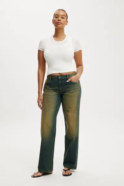Cotton On Curvy Low Rise Straight Jean In Blue