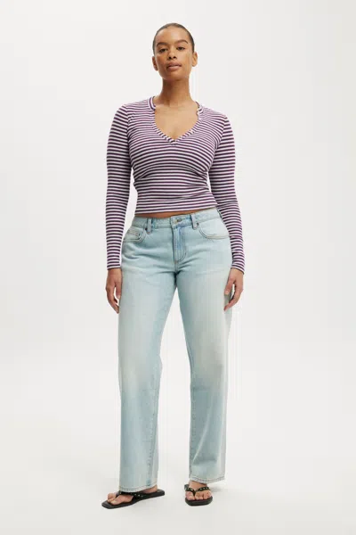 Cotton On Curvy Low Rise Straight Jean In Blue