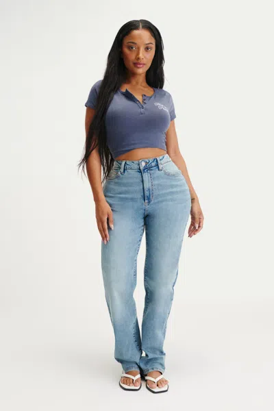 Cotton On Curvy Stretch Straight Jean In Blue