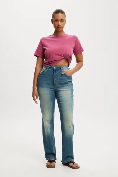 Cotton On Curvy Stretch Straight Jean In Blue