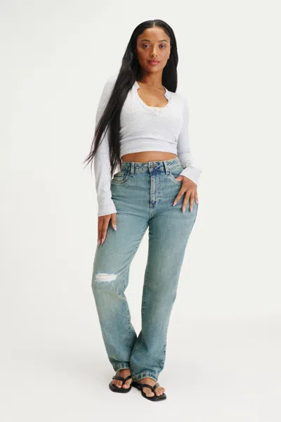 Cotton On Curvy Stretch Straight Jean In Blue