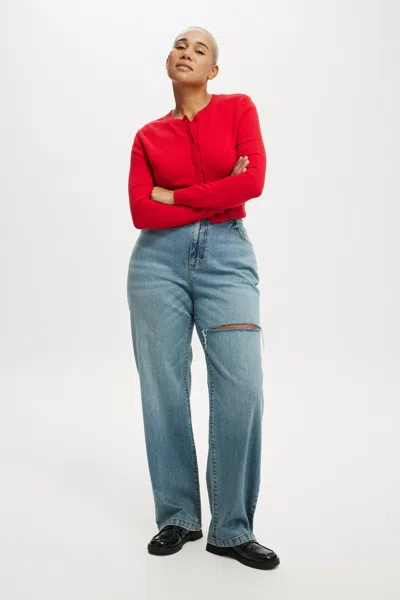 Cotton On Curvy Stretch Straight Jean In Blue
