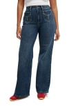 Cotton On Curvy Stretch Wide Jean In Deepwater Blue Western
