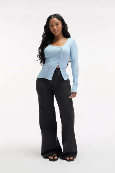 Cotton On Curvy Stretch Wide Jean In Black