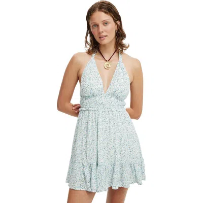 Cotton On Danielle Halter Sundress In Isabelle Floral Blue