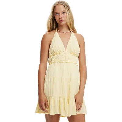 Cotton On Danielle Halter Sundress In Lemon Zest