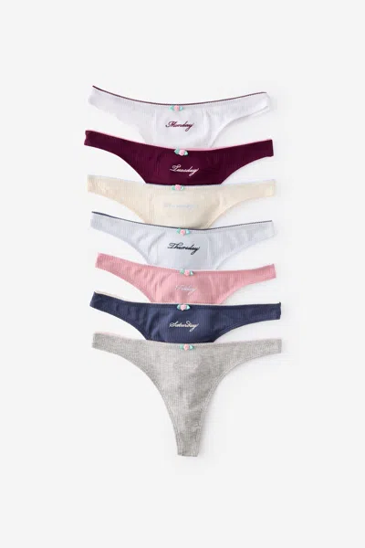 Cotton On Day By Day Organic Cotton Picot G String Brief In Multi